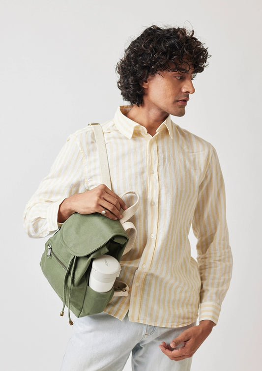 Compact organic cotton small backpack for sustainable fashion lovers